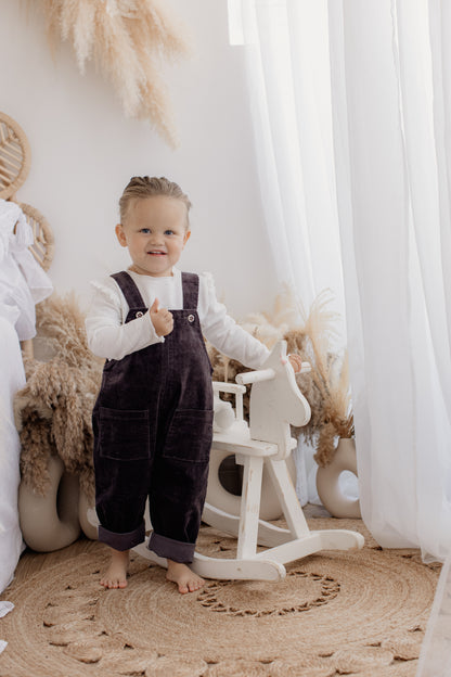 Ribbed corduroy dungarees